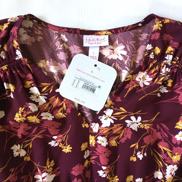 NWT Isabel Maternity Floral Short Sleeve Dress - Picture 7 of 10
